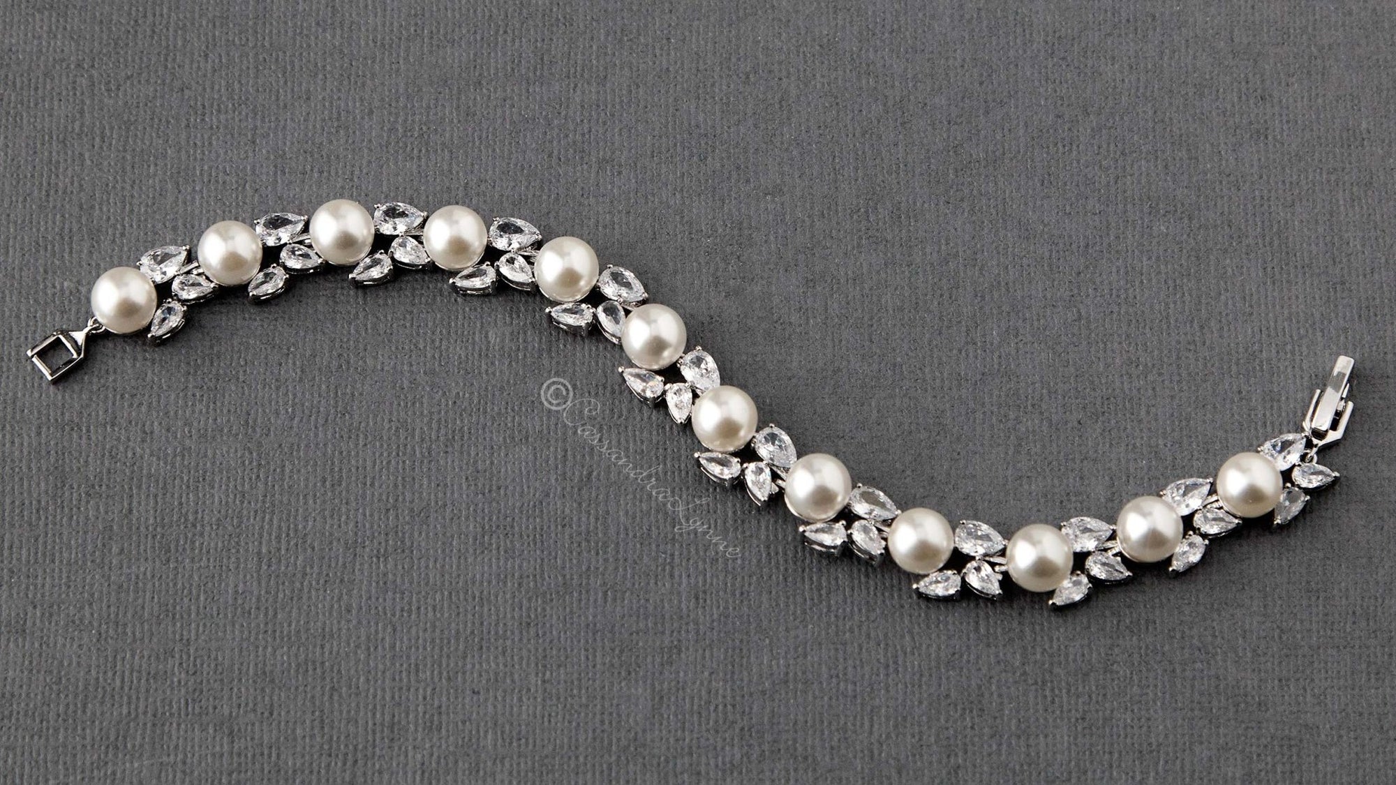 CZ Pearl Wedding Bracelet - Cassandra Lynne
