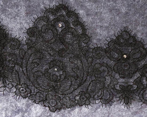 Black Lace Veil with Rhinestones