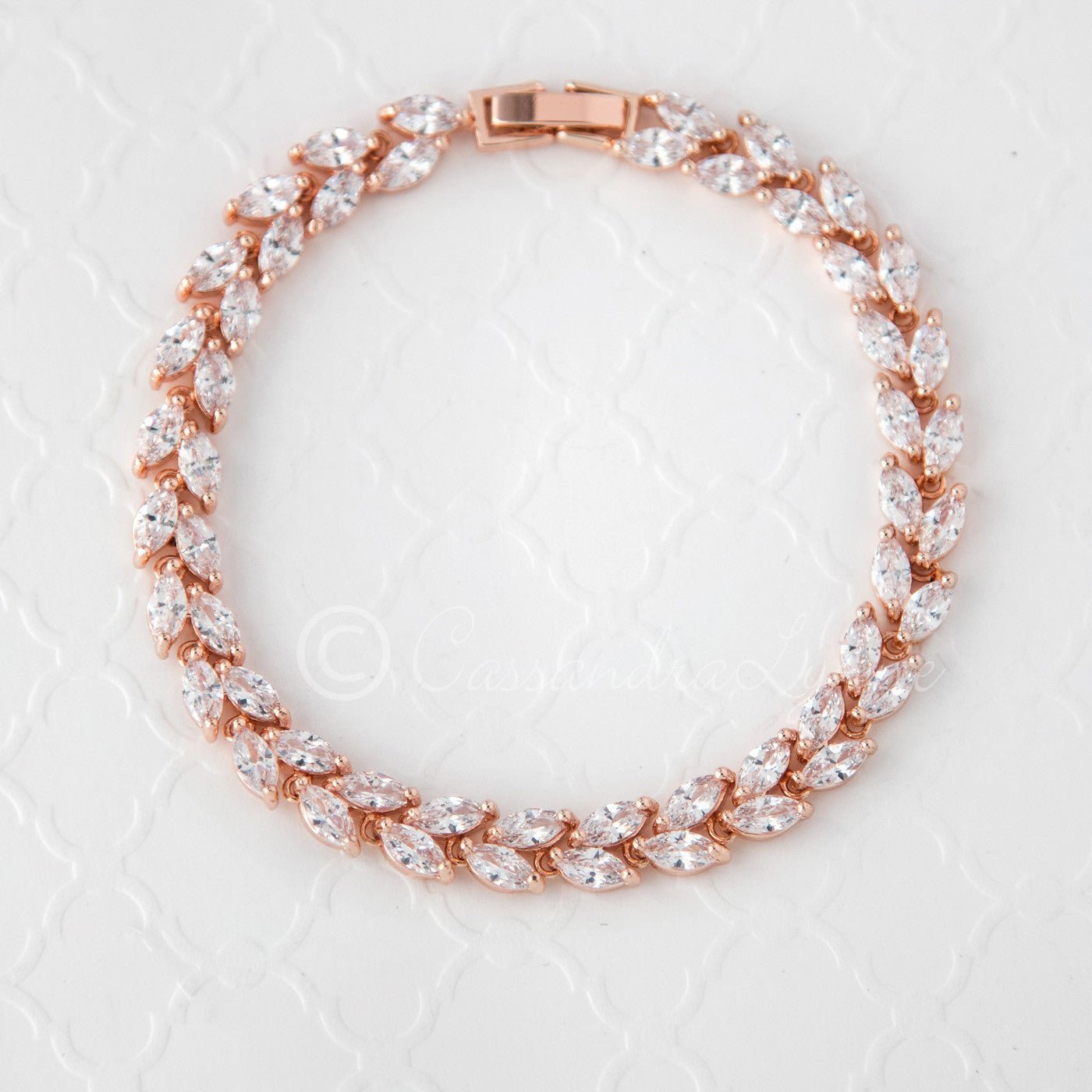 Rose Gold Bracelet of Marquise Jewels