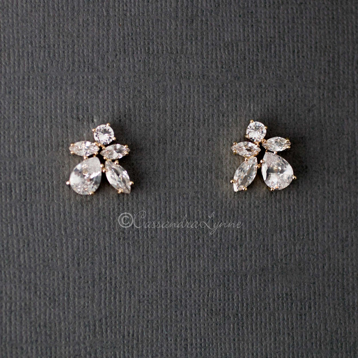 CZ Cluster Bridal Earrings - Cassandra Lynne
