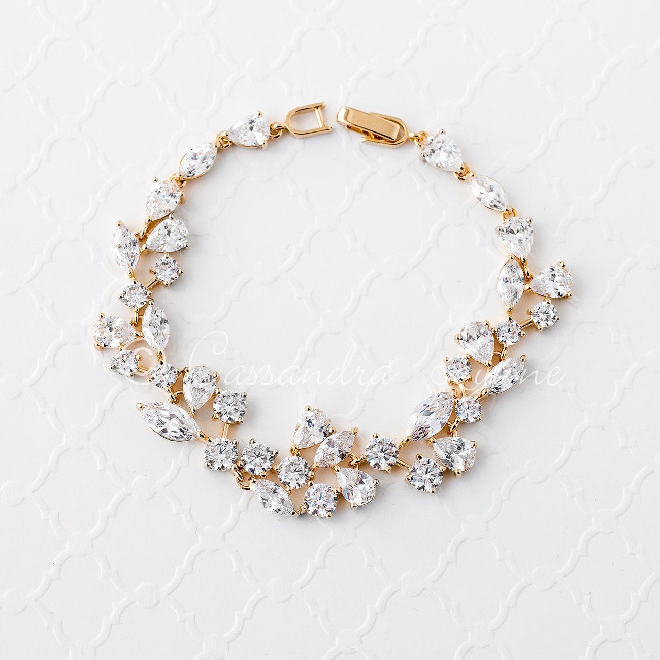 Bridal Bracelet of CZ Teardrop Round Marquise Jewels - Bracelet - Cassandra Lynne