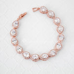 Bridal Bracelet of Teardrop Pave Set CZ - Bracelet - Cassandra Lynne