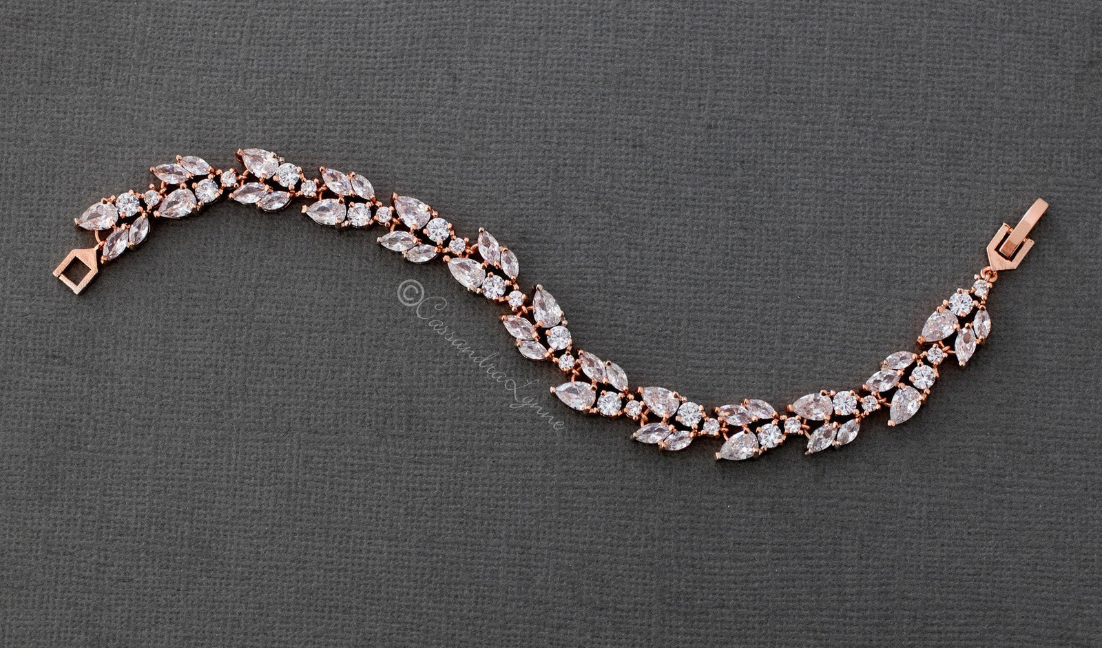 Bridal Bracelet with Marquise Leaf CZ - Bracelet - Cassandra Lynne