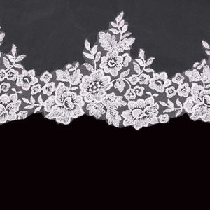 Bridal Cathedral Veil of Flower Lace