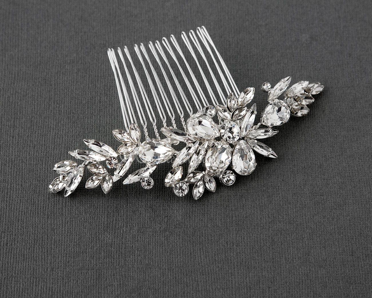 Bridal Comb of Pear and Marquise Stones - Hair Comb - Cassandra Lynne