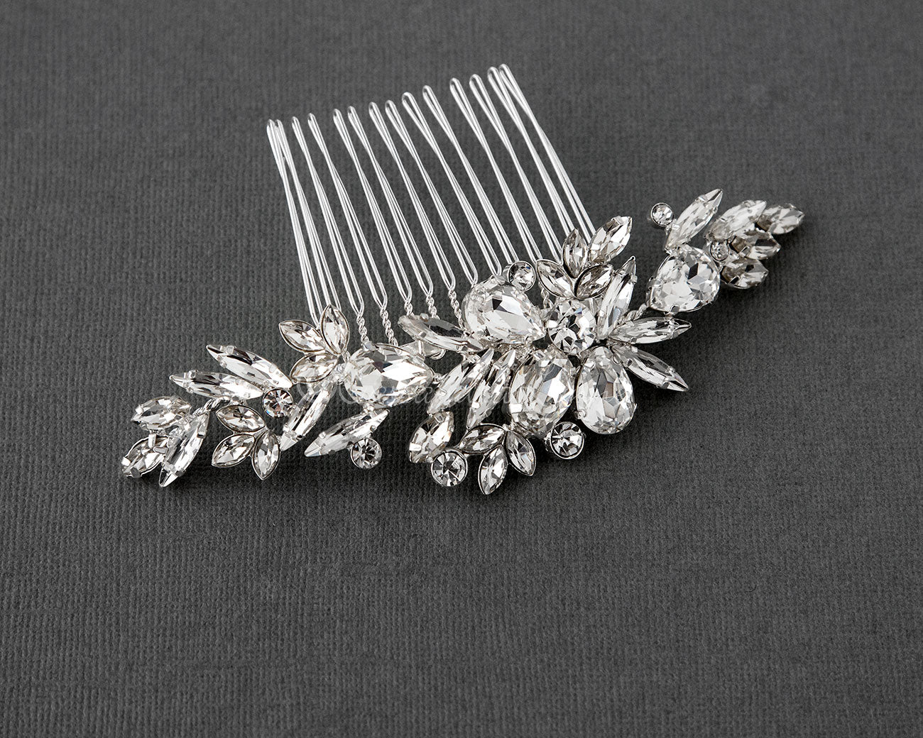 Bridal Comb of Pear and Marquise Stones - Cassandra Lynne