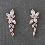 Bridal CZ Earrings of Marquise Flowers - earrings - Cassandra Lynne