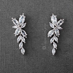 Bridal CZ Earrings of Marquise Flowers - earrings - Cassandra Lynne