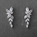 Bridal CZ Earrings of Marquise Flowers - earrings - Cassandra Lynne