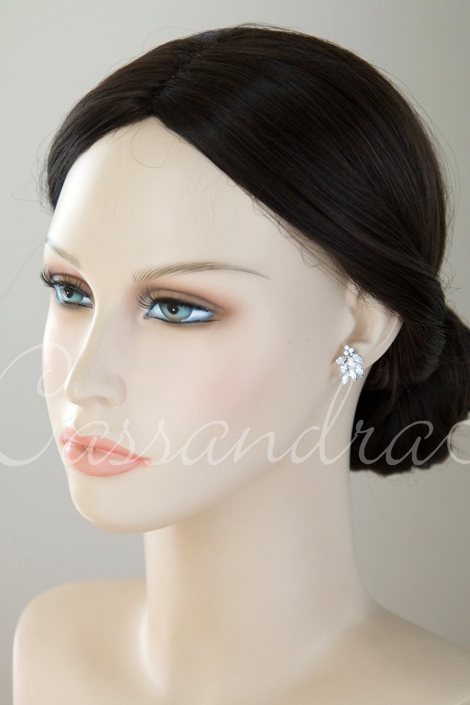 Wedding Earrings of Marquise CZ Clusters - Cassandra Lynne