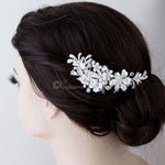 Bridal Hair Comb of Porcelain Flowers and Pearls - Hair Comb - Cassandra Lynne