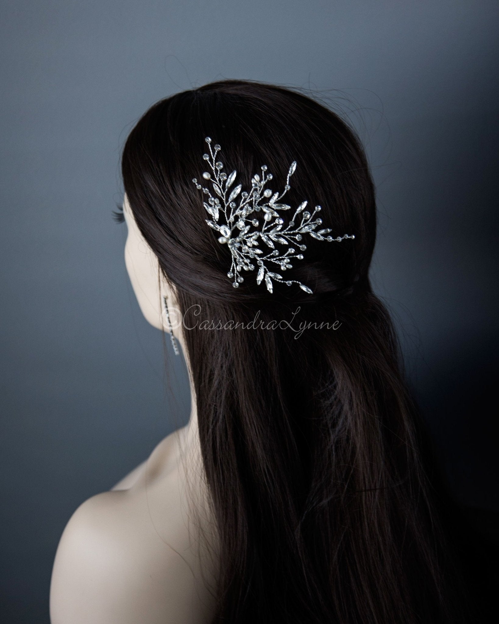Bridal Hair Comb with Freshwater Pearls - Cassandra Lynne