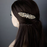 Bridal Hair Comb with Oval Jewel Center - Hair Comb - Cassandra Lynne