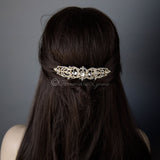 Bridal Hair Comb with Oval Jewel Center - Hair Comb - Cassandra Lynne