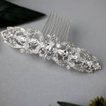 Bridal Hair Comb with Oval Jewel Center - Hair Comb - Cassandra Lynne