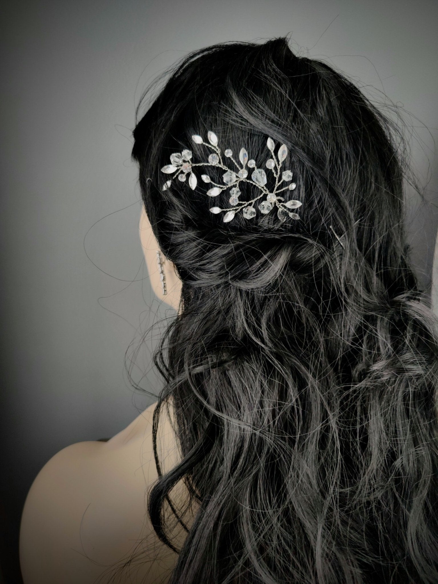 Bridal Hair Pin of Crystal and Rhinestones - Cassandra Lynne