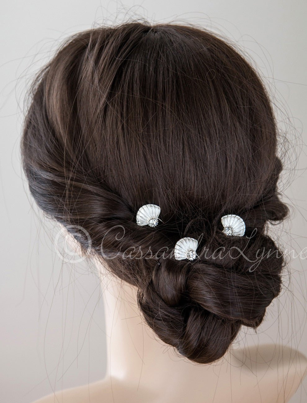 Bridal Hair Pin of Crystal Shell - Hair Pins - Cassandra Lynne