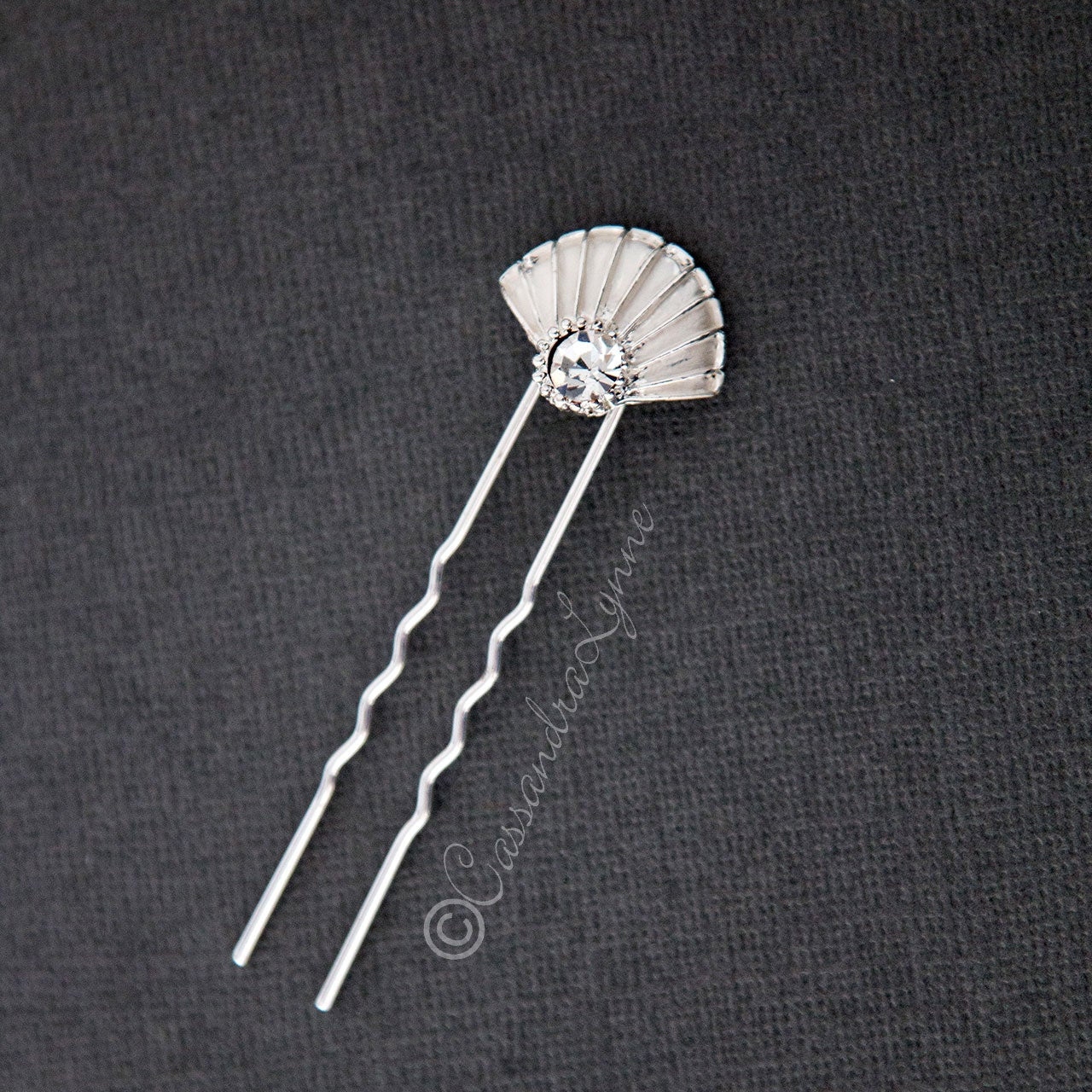 Bridal Hair Pin of Crystal Shell - Hair Pins - Cassandra Lynne