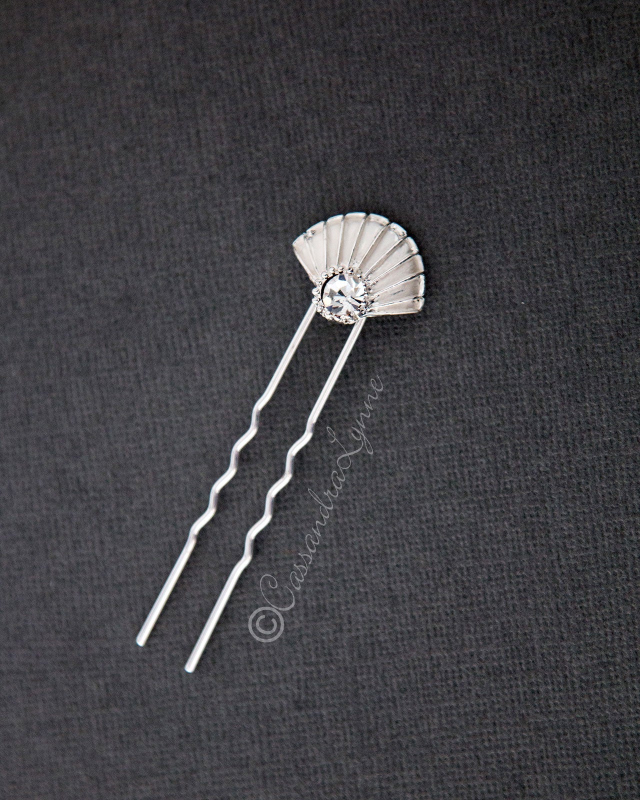 Bridal Hair Pin of Crystal Shell - Hair Pins - Cassandra Lynne