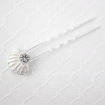 Bridal Hair Pin of Crystal Shell - Hair Pins - Cassandra Lynne