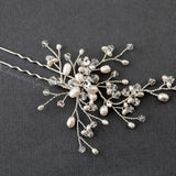 Bridal Hair Pin of Freshwater Pearls and Crystal Beads - Hair Pins - Cassandra Lynne