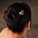 Bridal Hair Pin with an Ivory Pearl Flower - Hair Pins - Cassandra Lynne