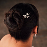 Bridal Hair Pin with an Ivory Pearl Flower - Hair Pins - Cassandra Lynne
