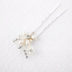 Bridal Hair Pin with an Ivory Pearl Flower - Hair Pins - Cassandra Lynne
