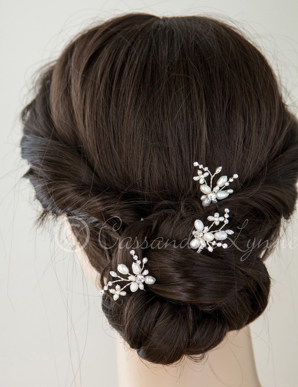 Bridal Hair Pin with an Ivory Pearl Flower - Cassandra Lynne