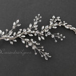 Bridal Hair Vine Clip with Leaf Rhinestones - Hair Clips - Cassandra Lynne