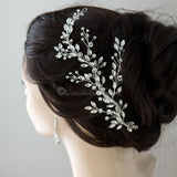 Bridal Hair Vine Clip with Leaf Rhinestones - Hair Clips - Cassandra Lynne