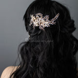 Bridal Headpiece Clip of Jewel Sprays and Pearls - Hair Clips - Cassandra Lynne