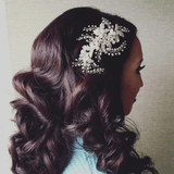 Bridal Headpiece Clip of Jewel Sprays and Pearls - Hair Clips - Cassandra Lynne