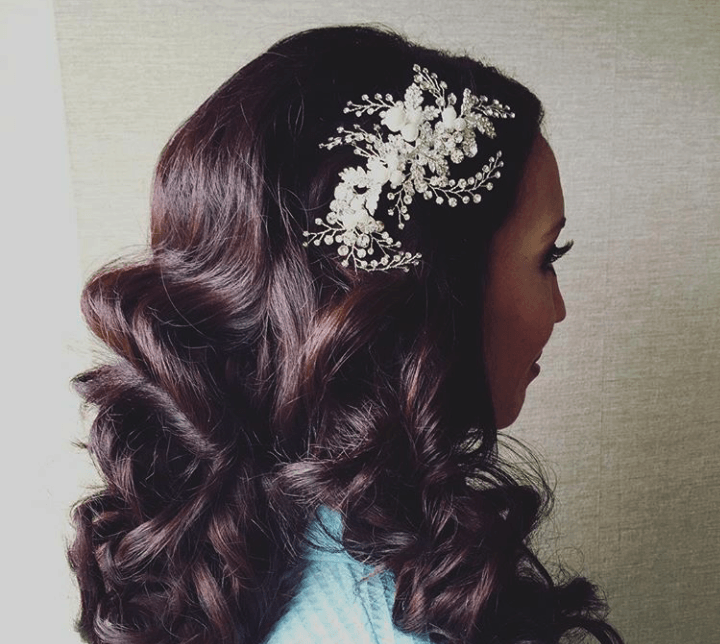 Bridal Headpiece Clip of Jewel Sprays and Pearls - Hair Clips - Cassandra Lynne