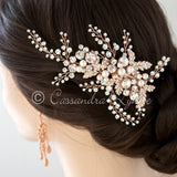 Bridal Headpiece Clip of Jewel Sprays and Pearls - Hair Clips - Cassandra Lynne