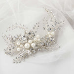 Bridal Headpiece Clip of Jewel Sprays and Pearls - Hair Clips - Cassandra Lynne