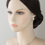 Bridal Jewelry Necklace Set with Pearl Flower and CZ - Necklace Set - Cassandra Lynne