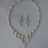 Bridal Necklace and Earrings of Marquise CZ Vines - Necklace Set - Cassandra Lynne