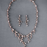 Bridal Necklace and Earrings of Marquise CZ Vines - Necklace Set - Cassandra Lynne