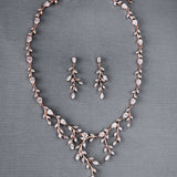 Bridal Necklace and Earrings of Marquise CZ Vines - Necklace Set - Cassandra Lynne