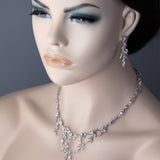 Bridal Necklace and Earrings of Marquise CZ Vines - Necklace Set - Cassandra Lynne