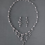 Bridal Necklace and Earrings of Marquise CZ Vines - Necklace Set - Cassandra Lynne