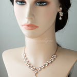 Bridal Necklace Set in Rose Gold with Pearls - Necklace Set - Cassandra Lynne