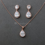 Bridal Pendant Set of Large Water Drops - Necklace Set - Cassandra Lynne