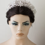 Bridal Tiara of Ivory Frosted Flowers and Jewels - Tiara - Cassandra Lynne