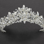 Bridal Tiara of Ivory Frosted Flowers and Jewels - Tiara - Cassandra Lynne