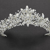 Bridal Tiara of Ivory Frosted Flowers and Jewels - Tiara - Cassandra Lynne
