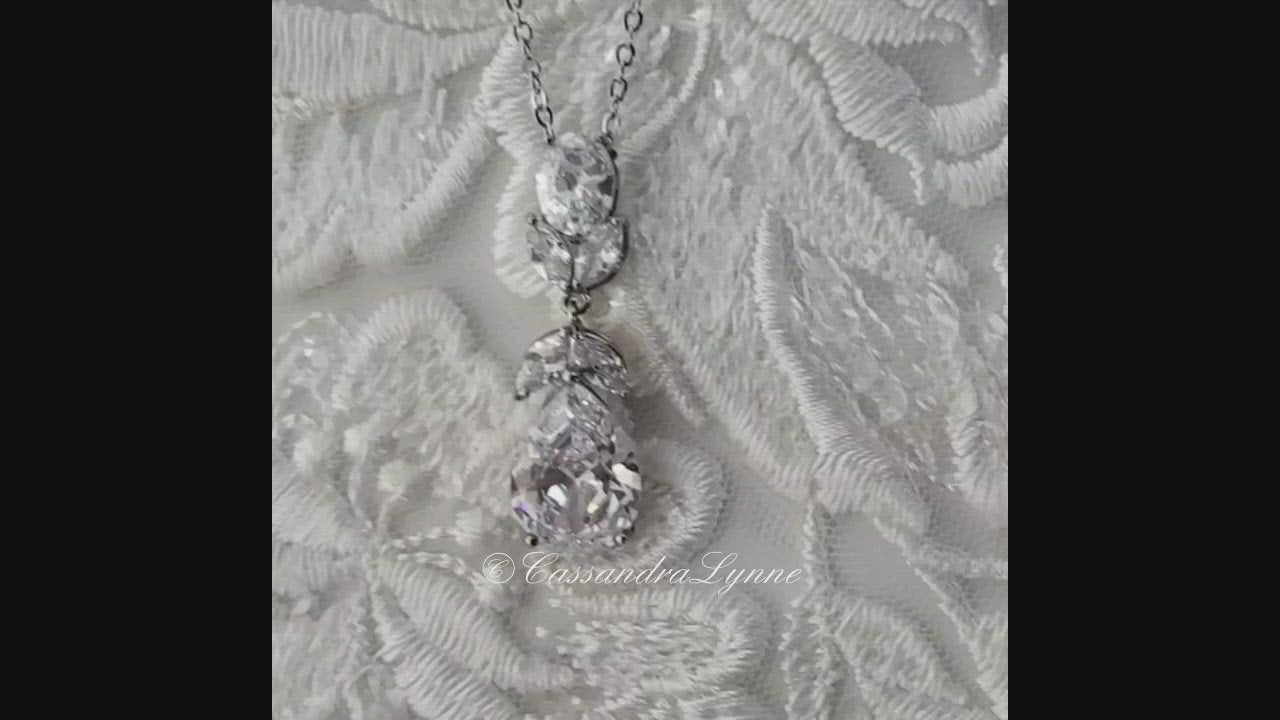 Pear Drop CZ Wedding Pendant