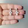 Freshwater cultured Pearl CZ earrings