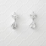 Classic Wedding Earrings with CZ Pear Drop - Earrings - Cassandra Lynne